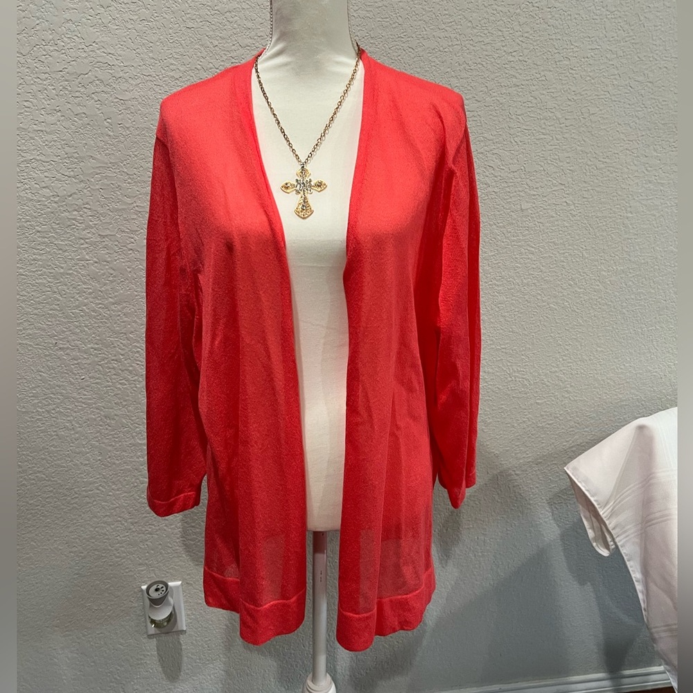 JM Collection spicy Orange open cardigan size 3x
